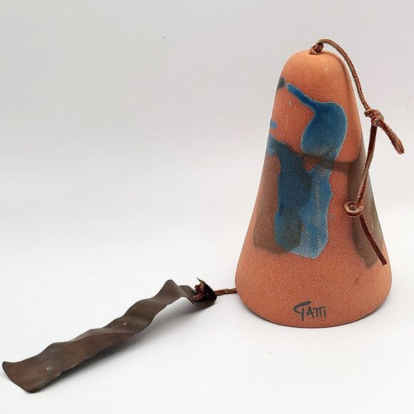 Elmer Loretta Gatti Vintage Southwestern Abstract Wind Bell Windchime Copper Tag - Picture 2 of 8